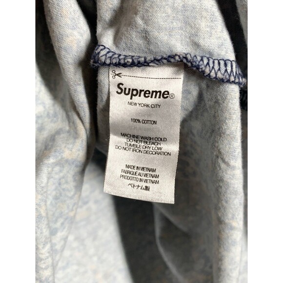 Supreme Small Box Tee Men's M Navy Floral Cards 100% Cotton - Picture 4 of 5